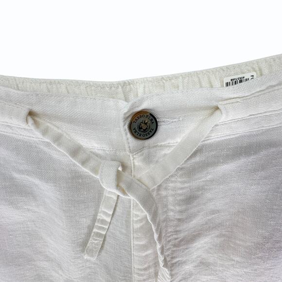 Tasso Elba Mens White Linen Drawstring Pants Size 2XL Relaxed Beachy Summer - Picture 3 of 11